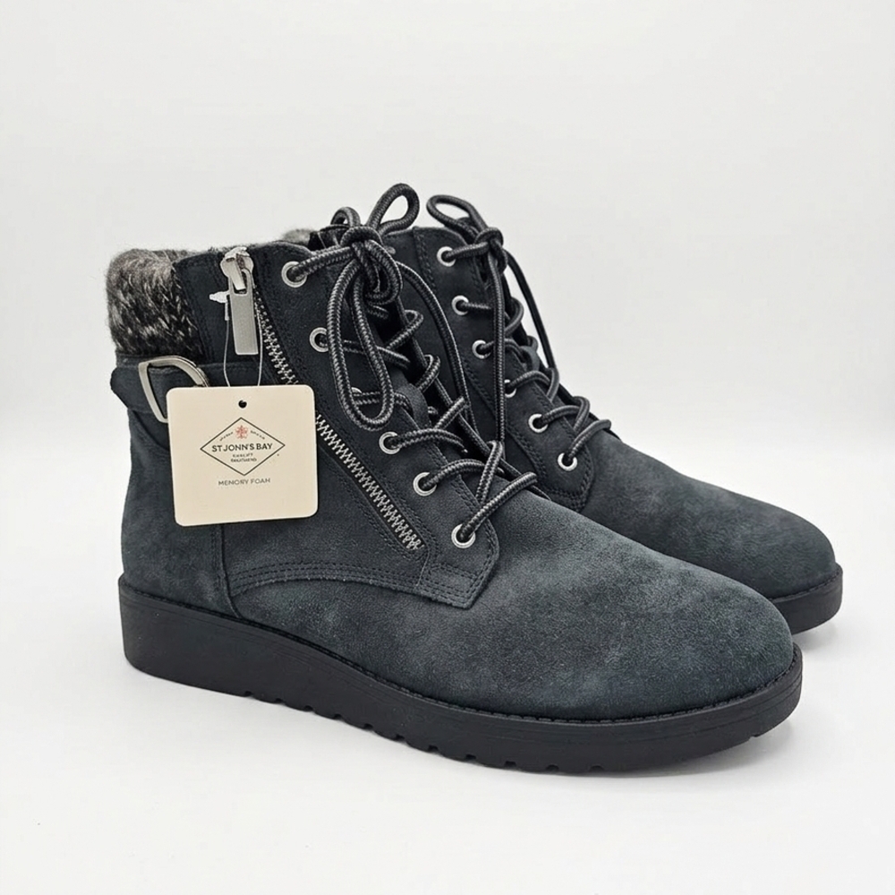 St. John's Bay Black Ankle Boots